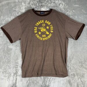 Y2K Aeropostale Track Field Athletic Department USA Graphic‎ T Shirt Men XL